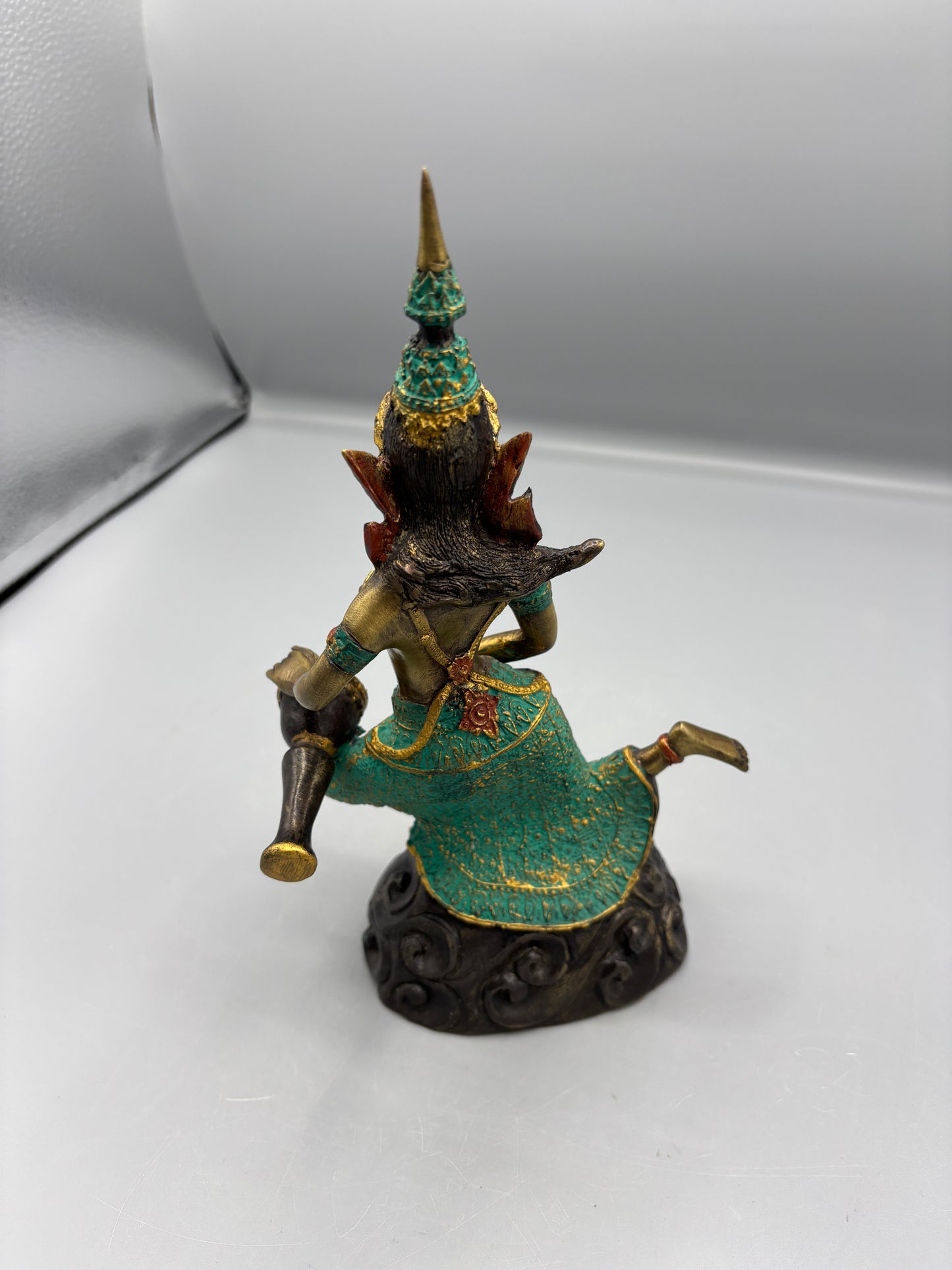 Vintage Thai painted bronze statue