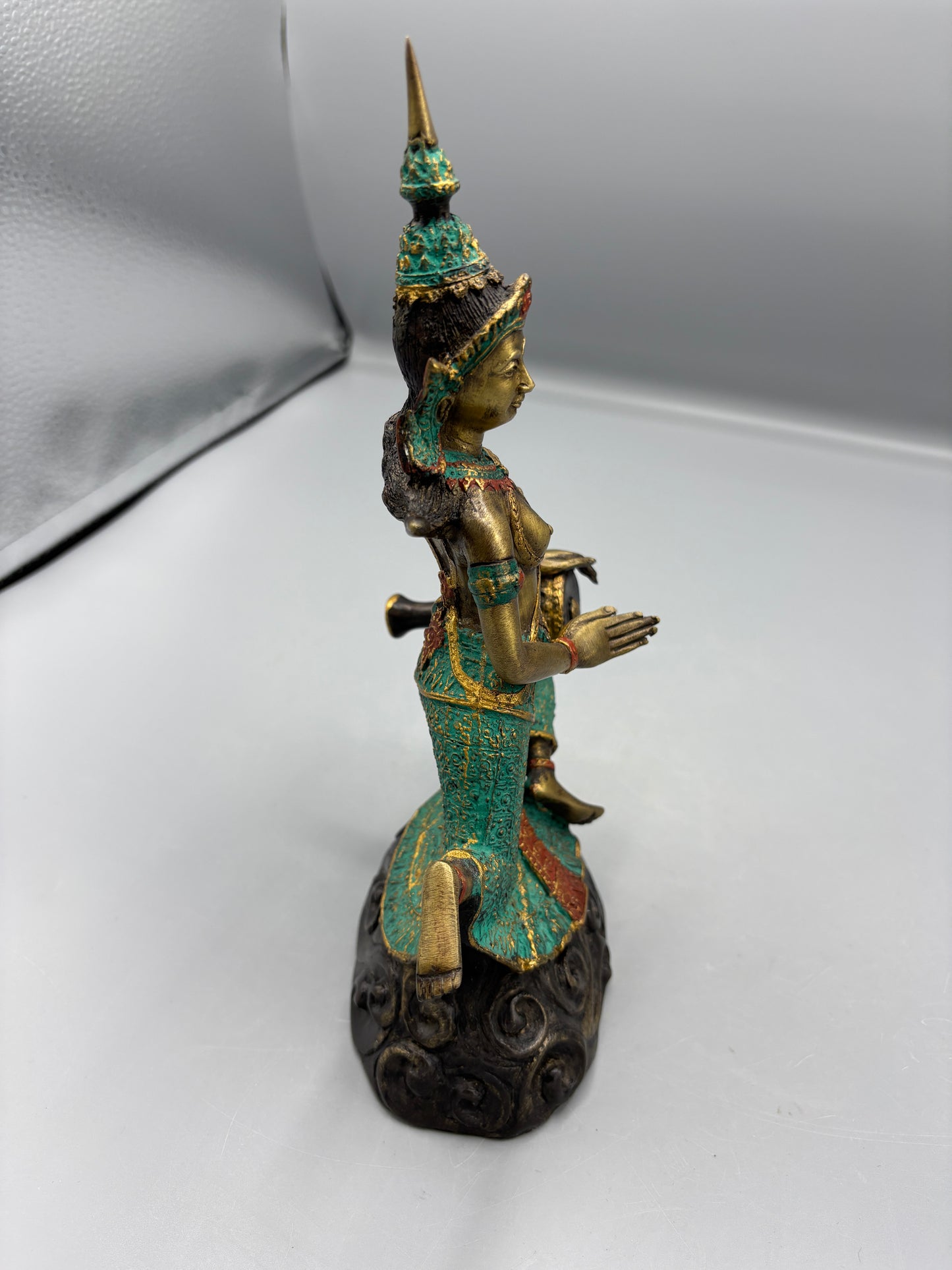 Vintage Thai painted bronze statue