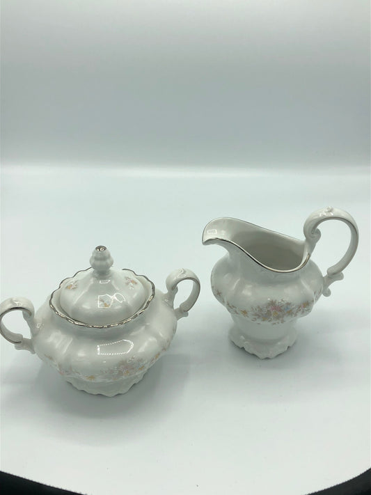 John Haviland Floral Splendor Sugar & Creamer