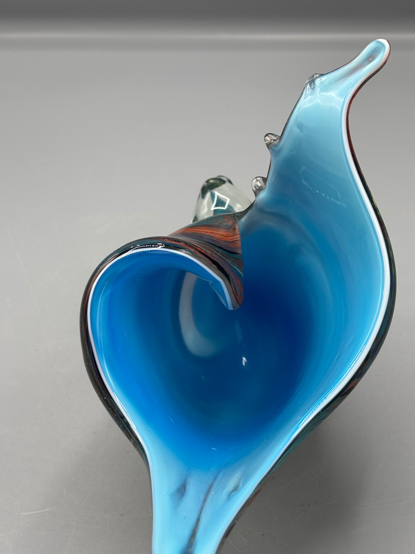 Murano art glass multi color conch shell