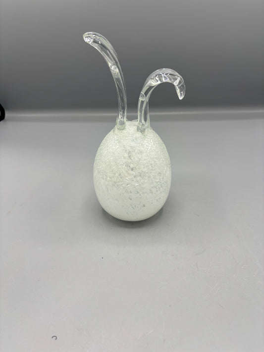 Clear & White Easter Egg with bunny ears
