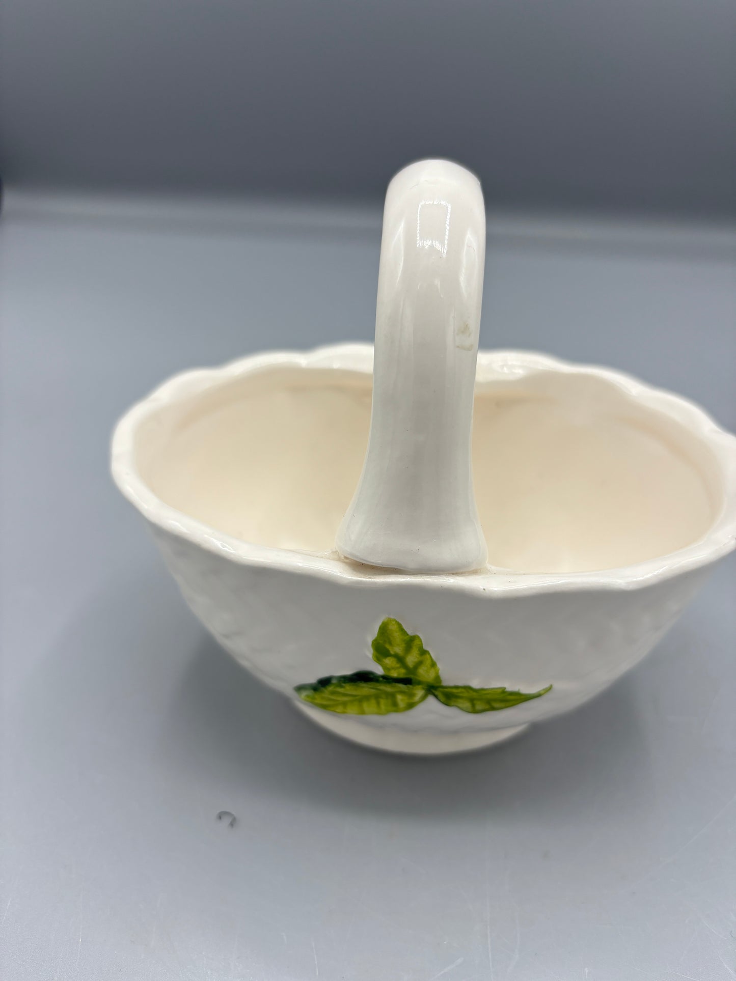 Lefton hand painted Poppy floral flower basket