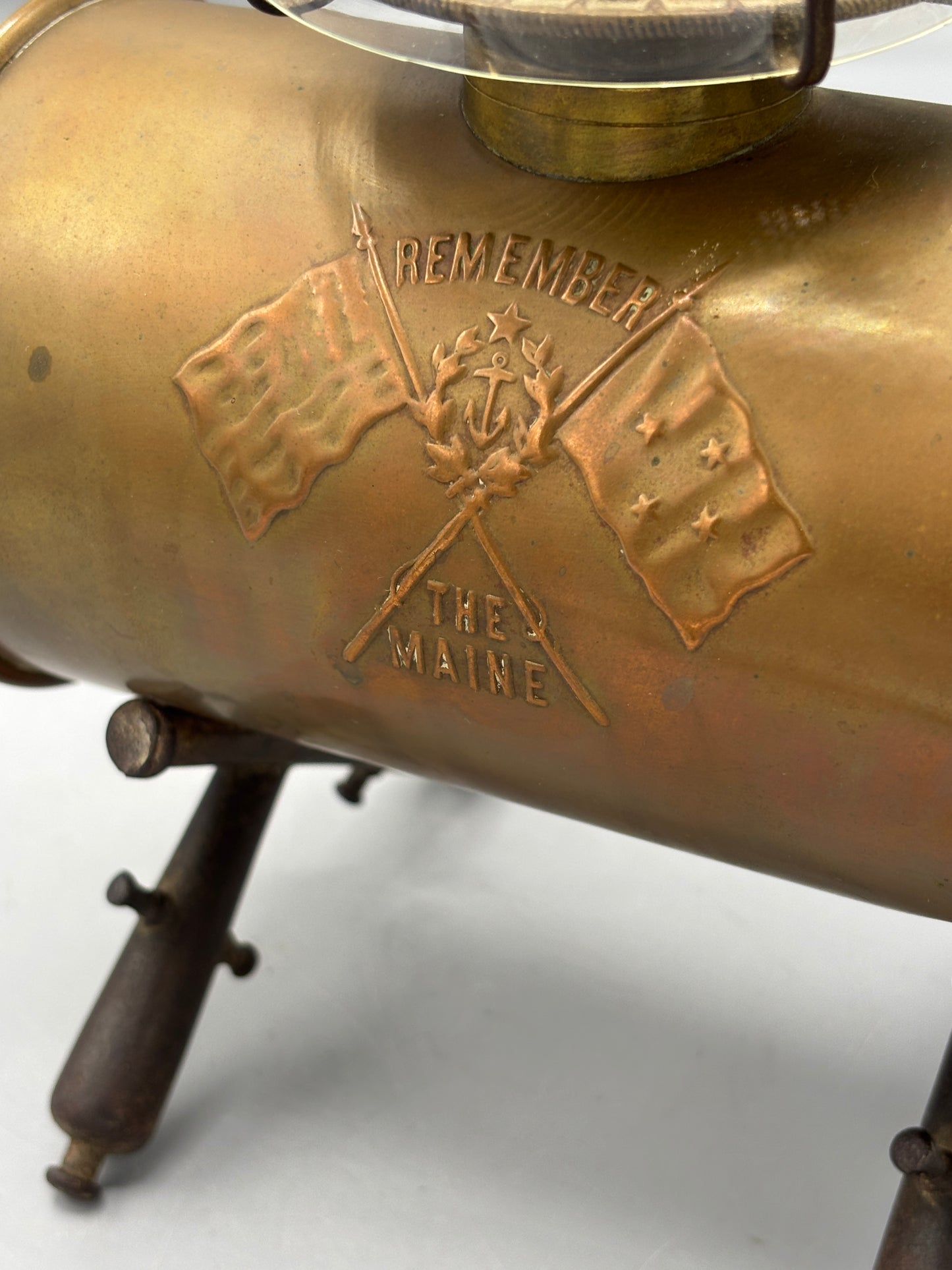 Vintage Admiral Dewey's Artillery shell oil lamp