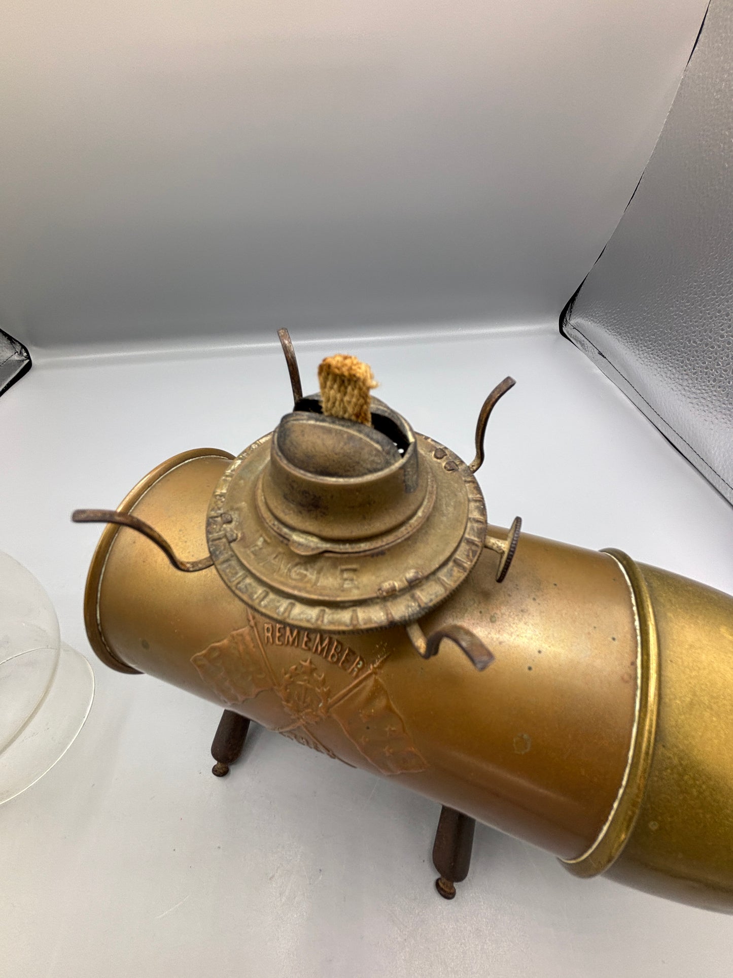 Vintage Admiral Dewey's Artillery shell oil lamp