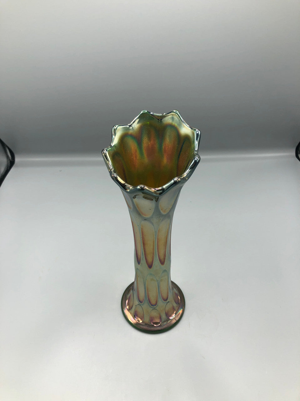 Fenton green thumbprint vase