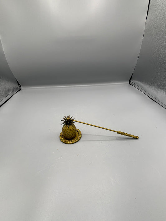 Vintage Brass Pineapple candle snuffer with plate