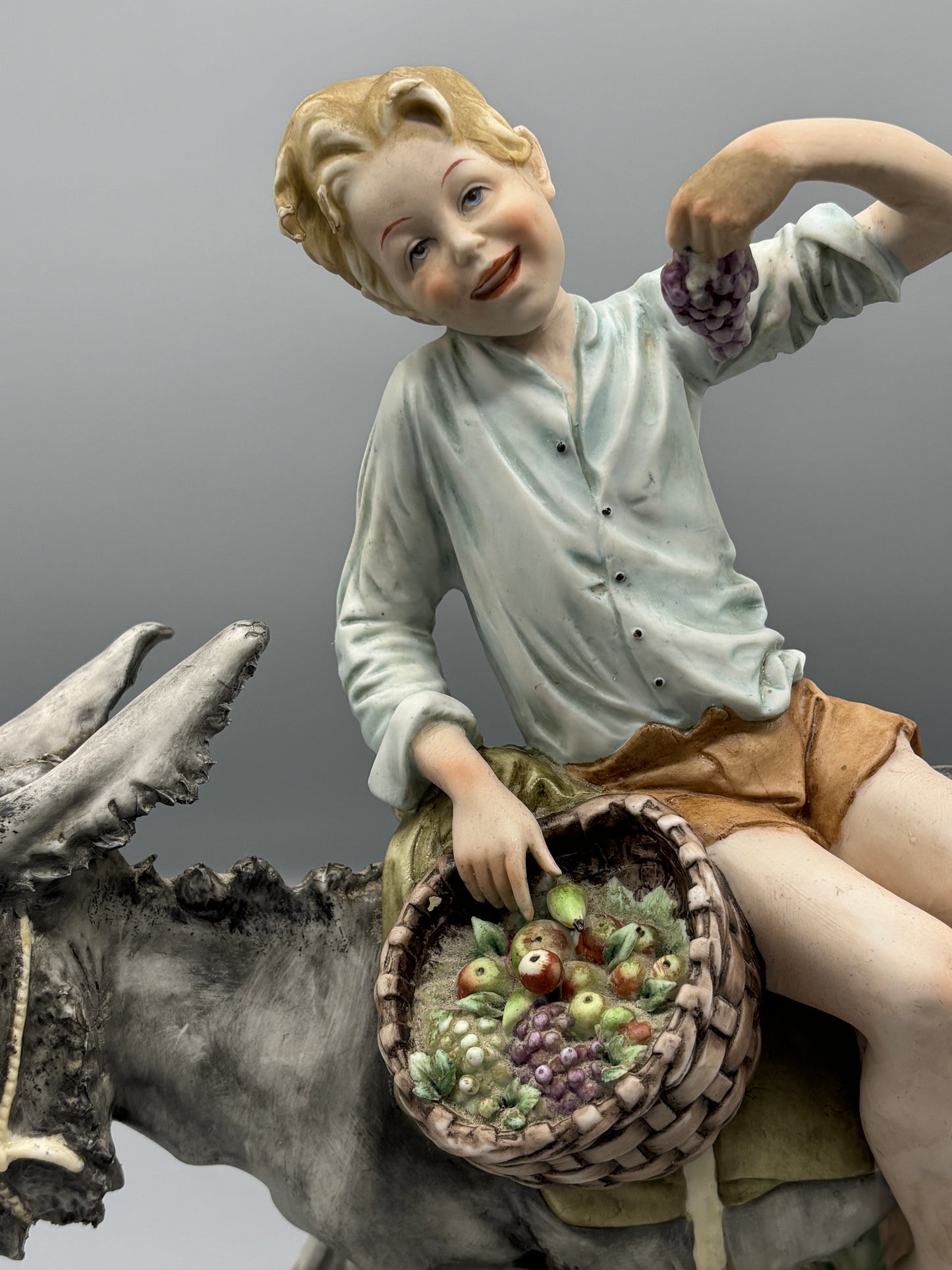 Vintage Capodimonte " Boy on Donkey"