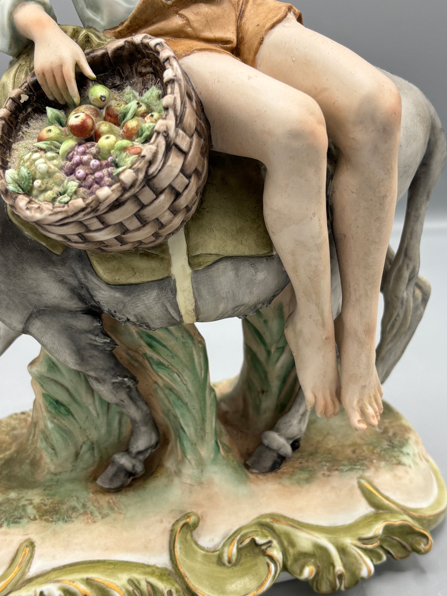 Vintage Capodimonte " Boy on Donkey"
