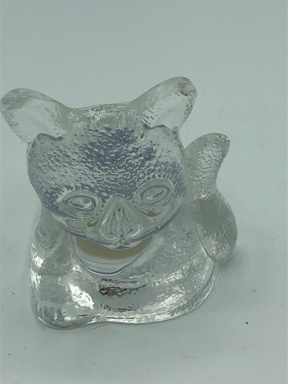 Vintage glass cat votive holder