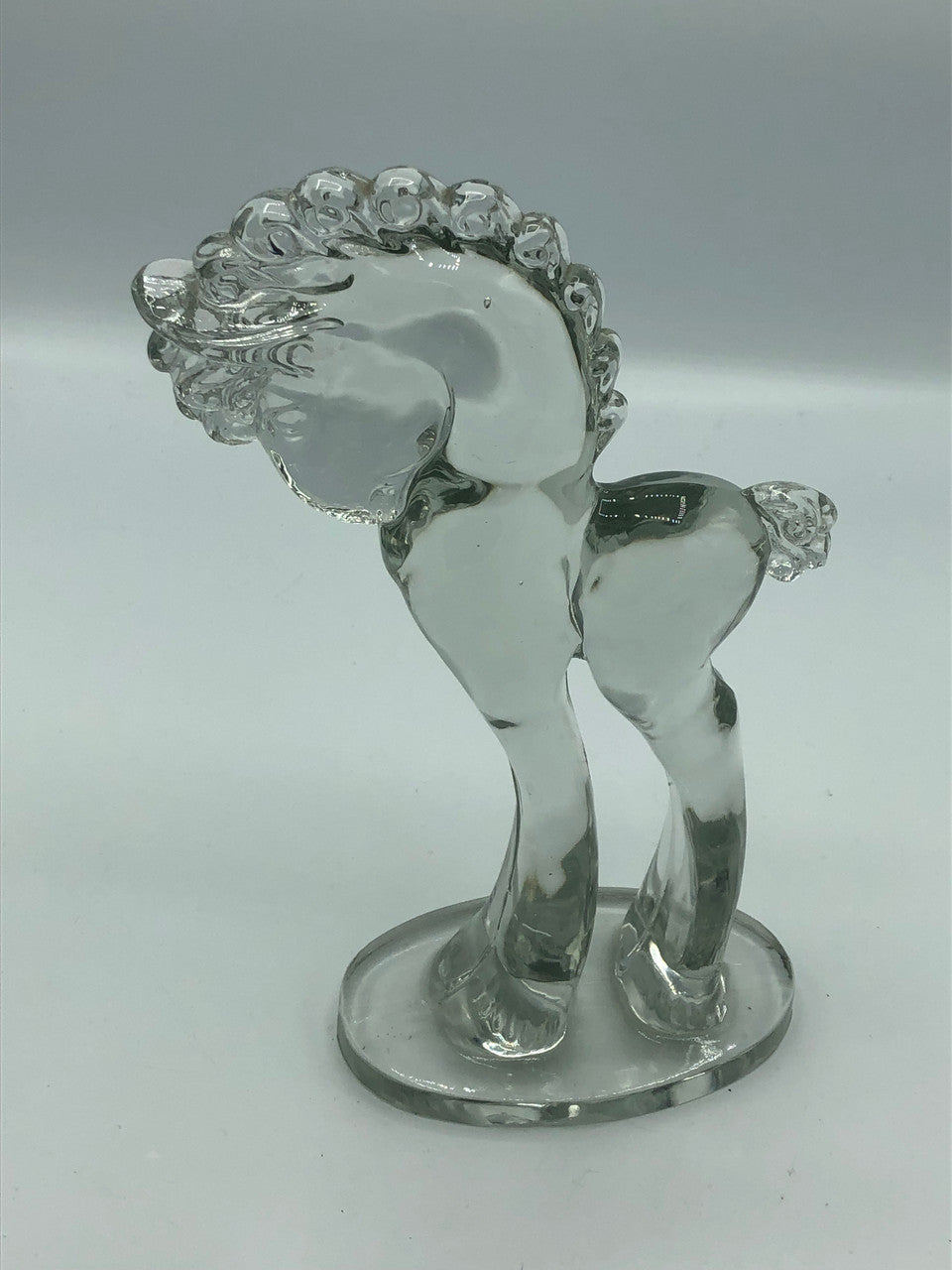 Paden City Animals tall clear glass pony