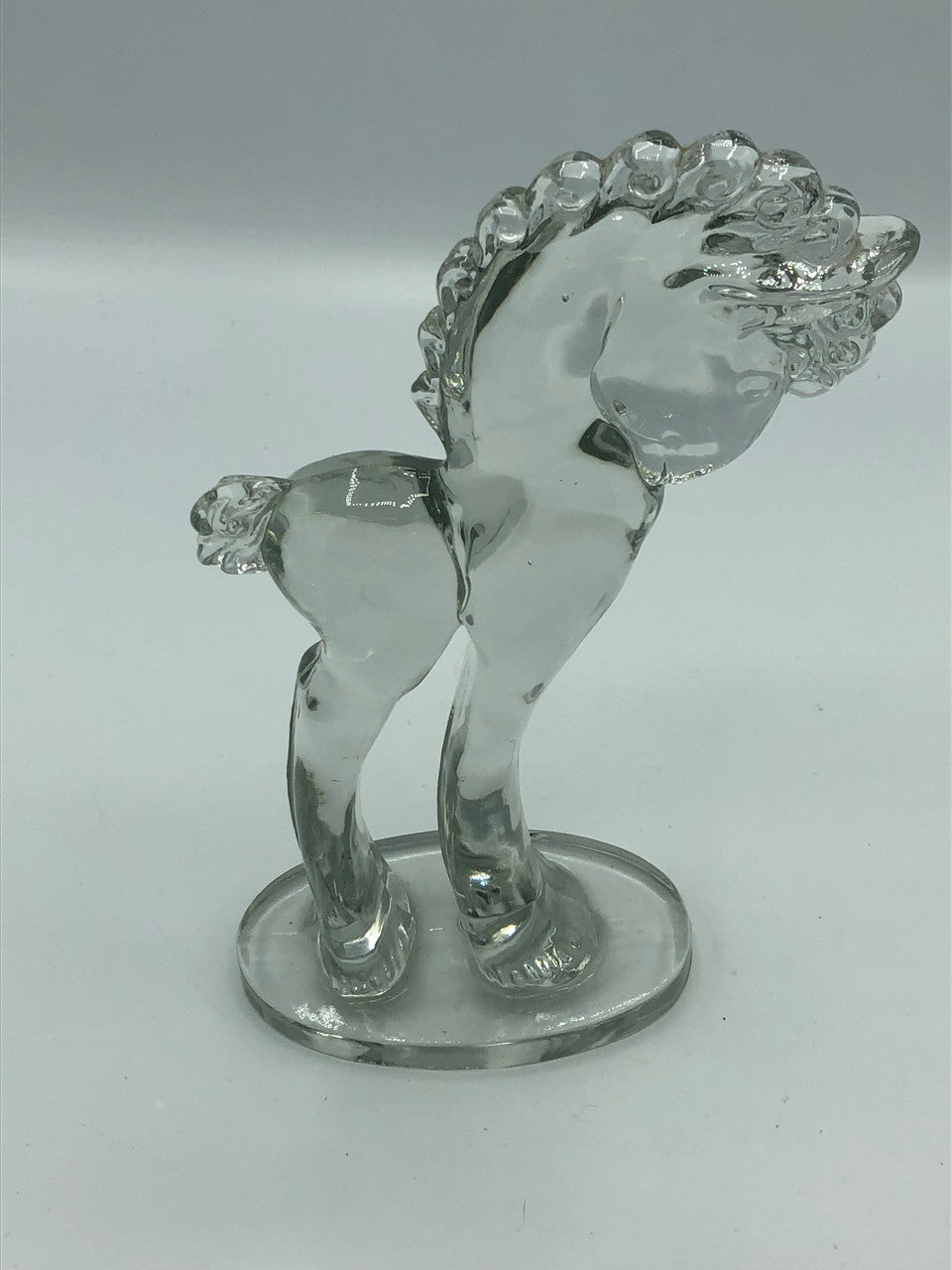 Paden City Animals tall clear glass pony