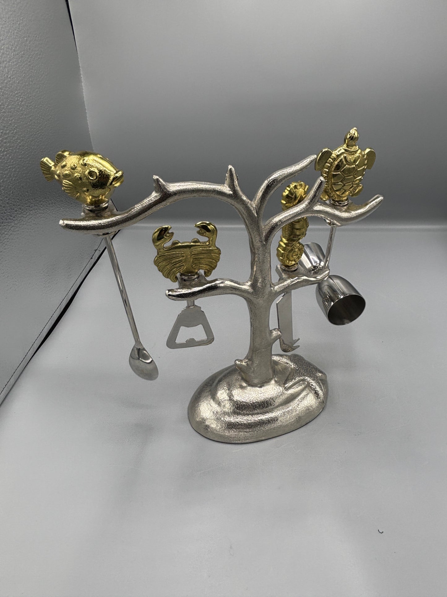 Godinger Sea of Life 5 piece bar set