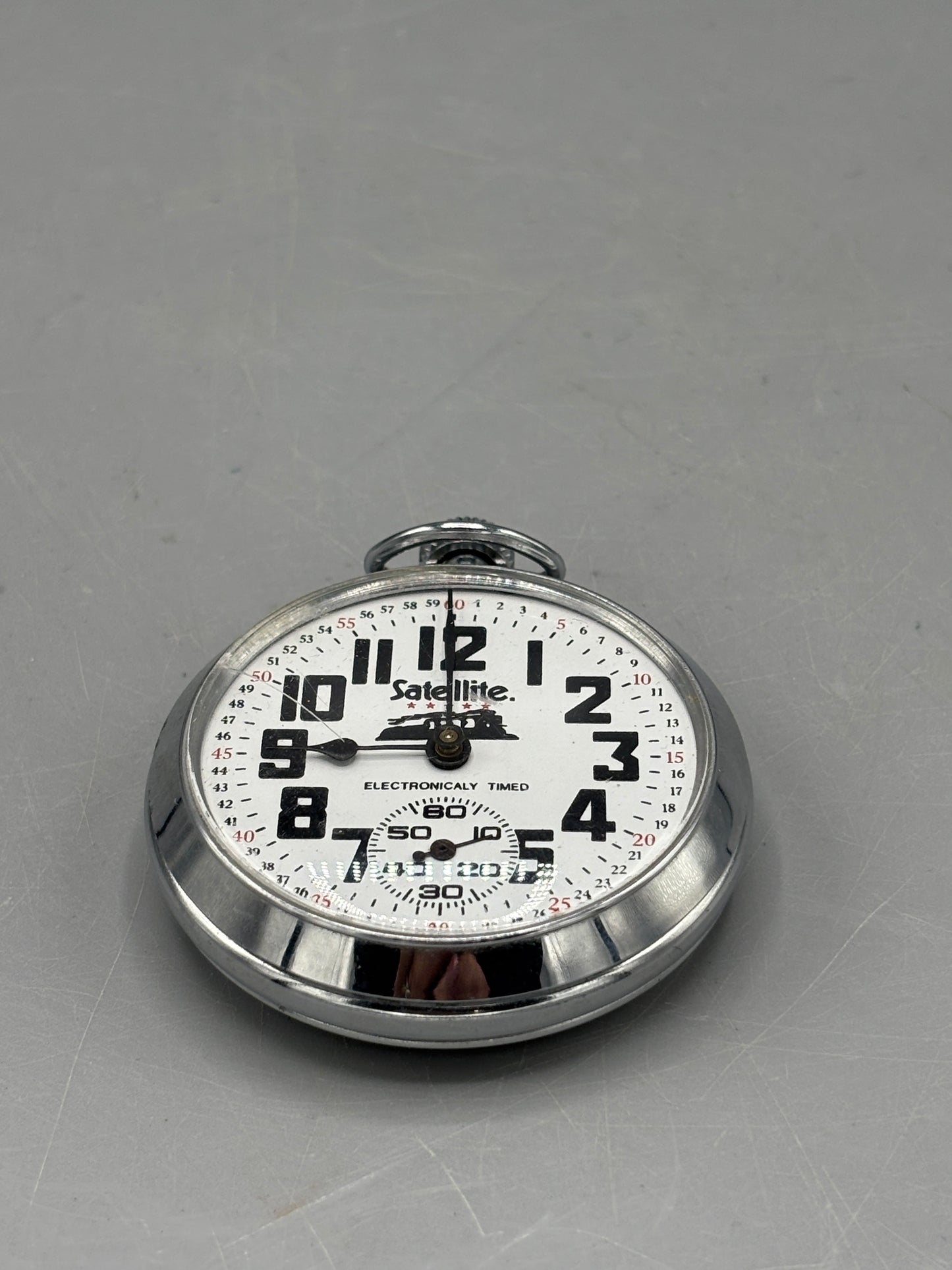 Vintage Satelite brand railroad style pocket watch