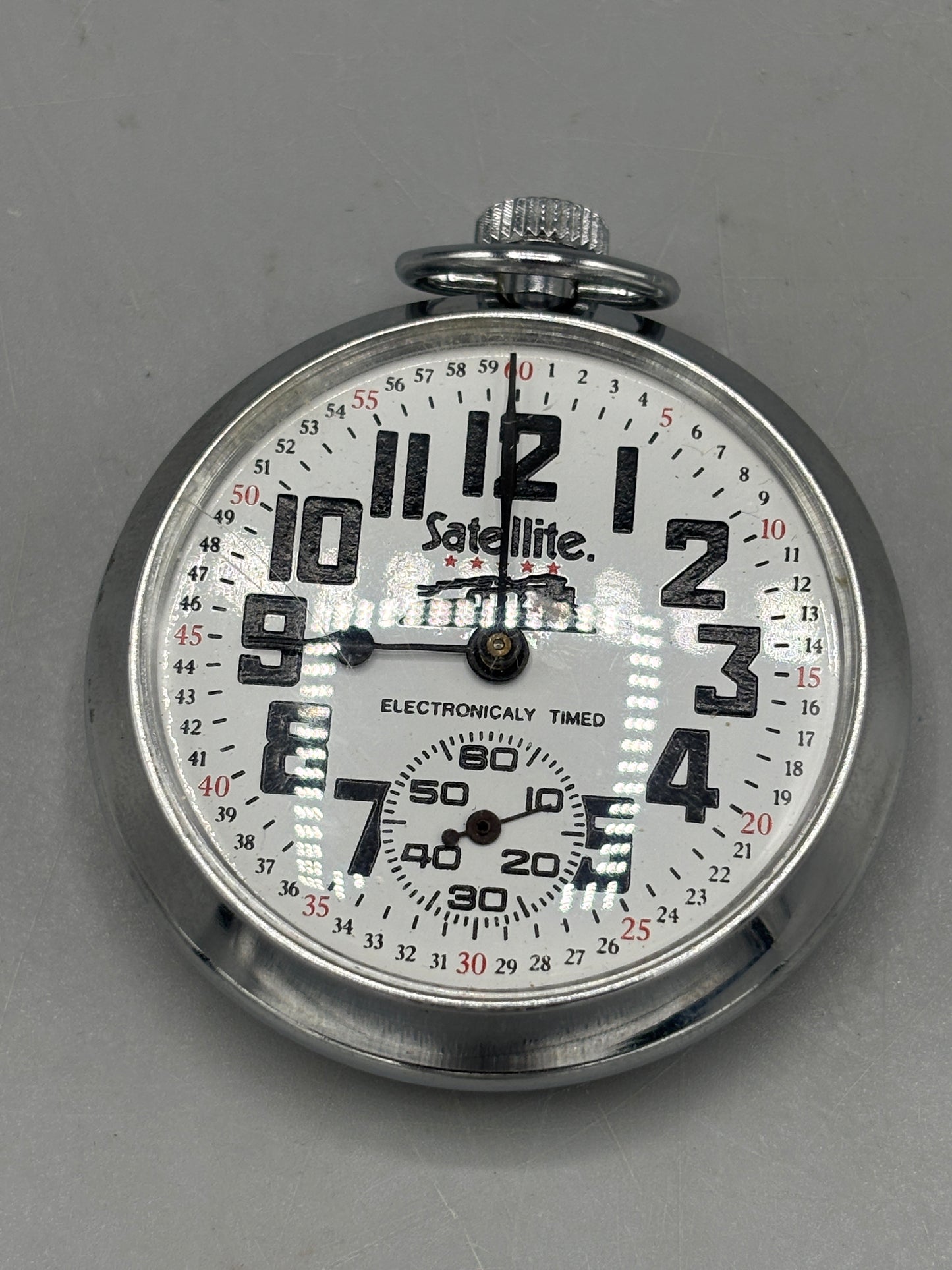 Vintage Satelite brand railroad style pocket watch