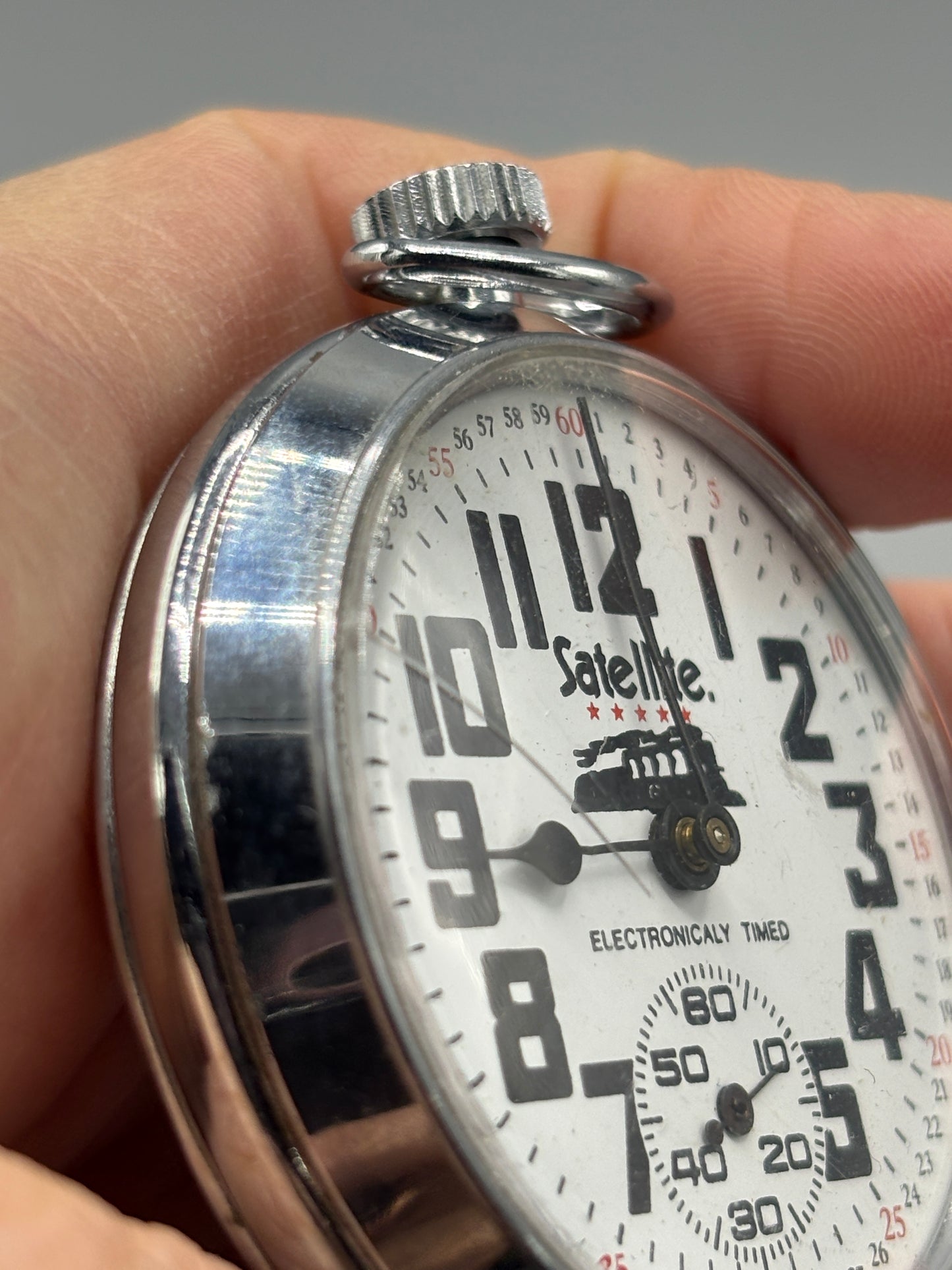 Vintage Satelite brand railroad style pocket watch