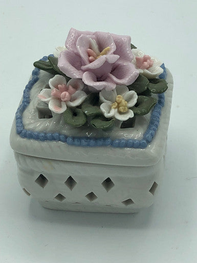 Small Rose Ceramic Trinket Box