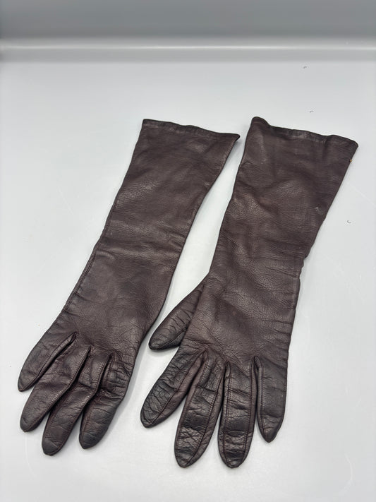 Vintage long leather gloves