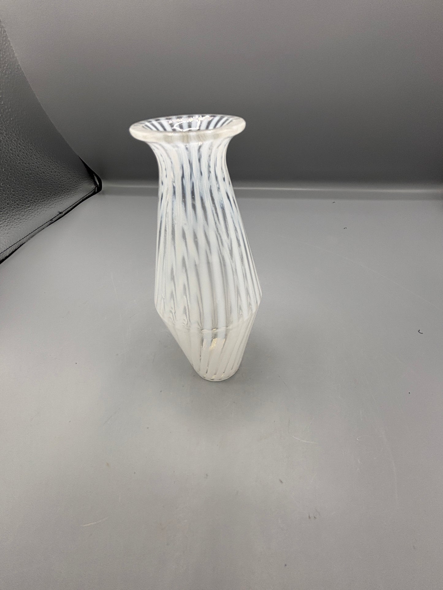 Vintage Fenton Blue Spiral Optic vase