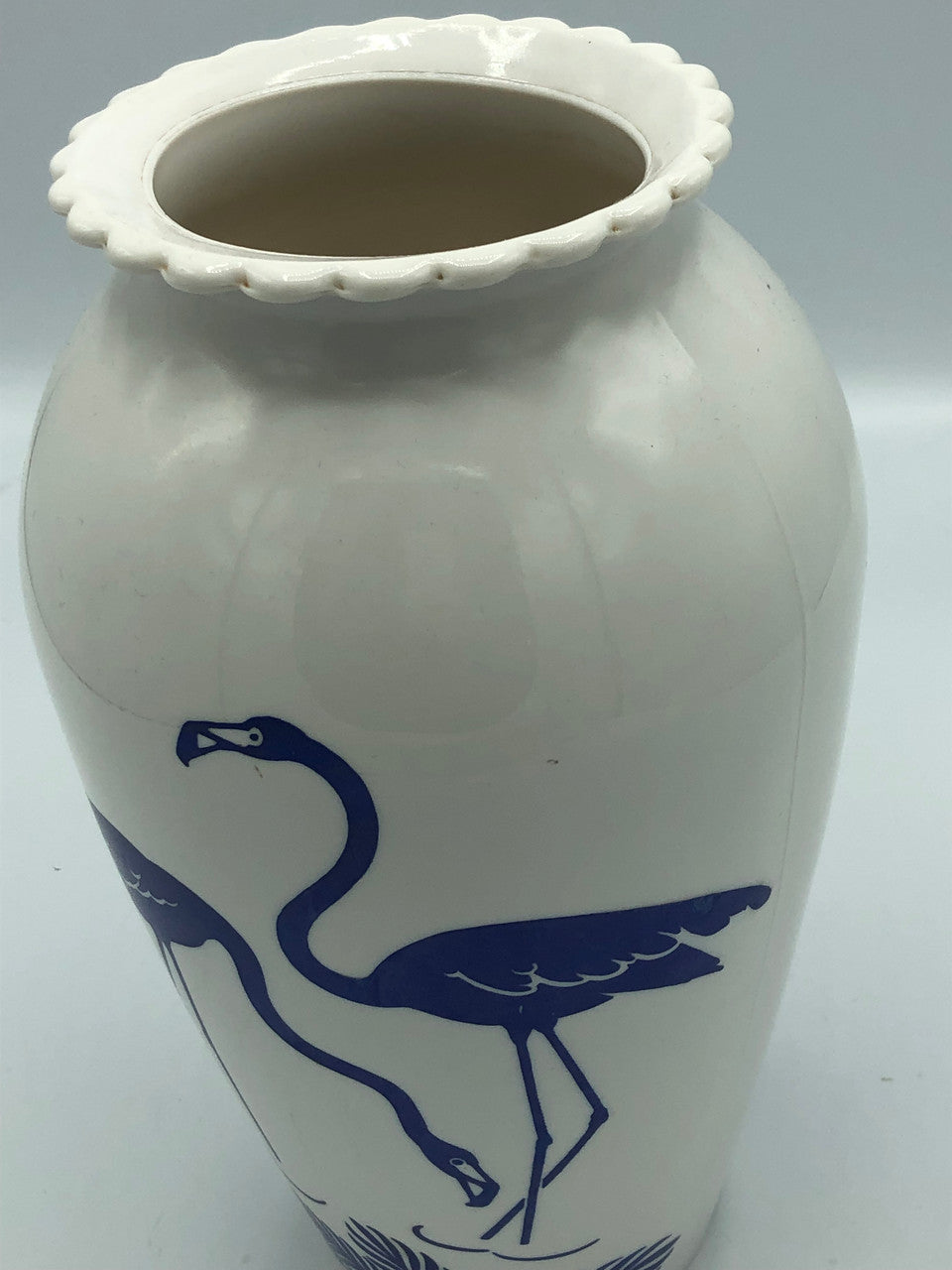 Anchor Hocking blue flamingo vase