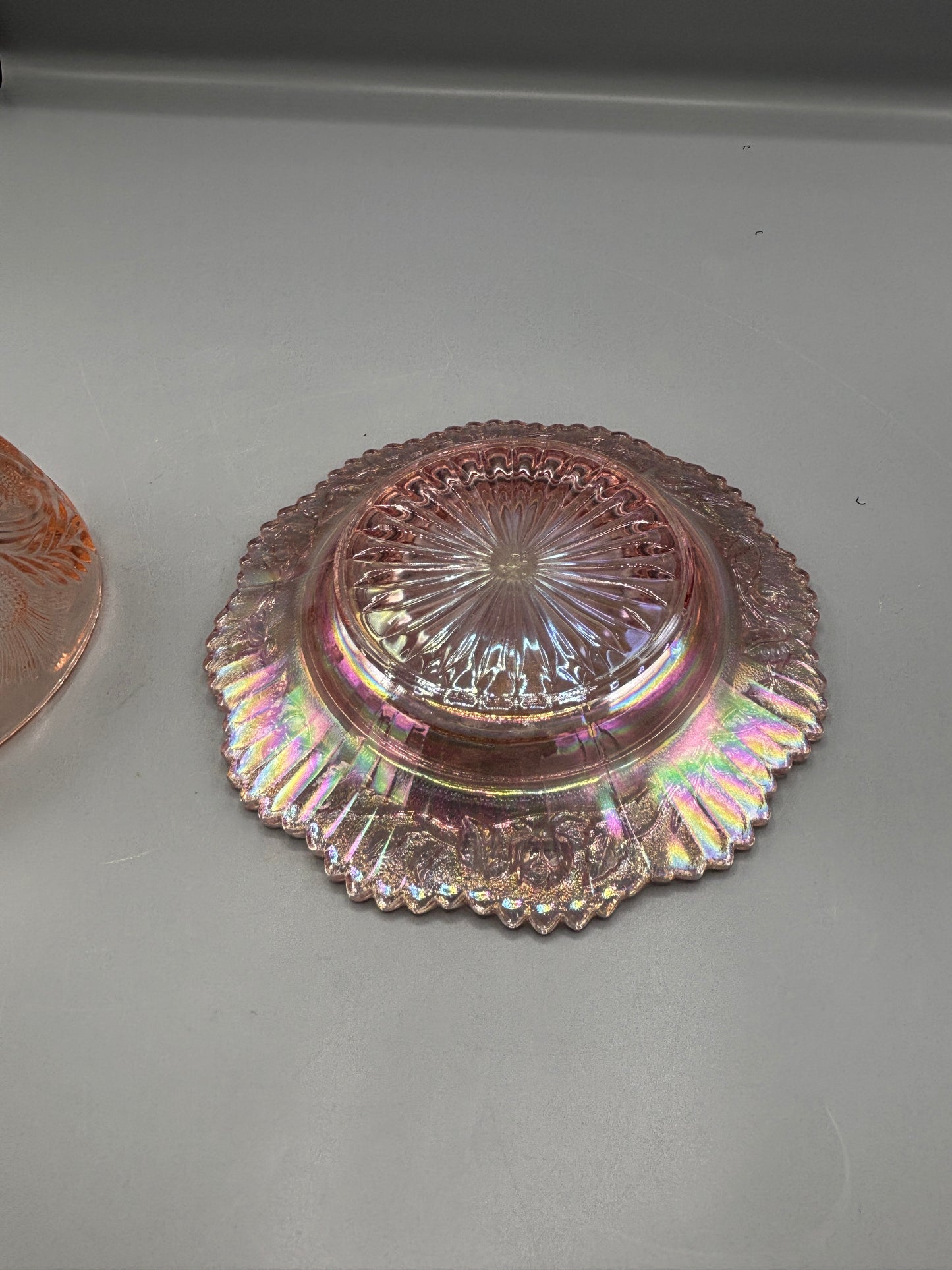Vintage Mosser Rose Pink thistle cover butterdish
