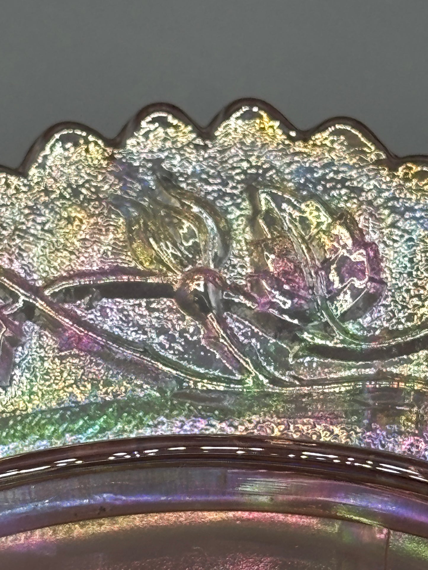 Vintage Mosser Rose Pink thistle cover butterdish