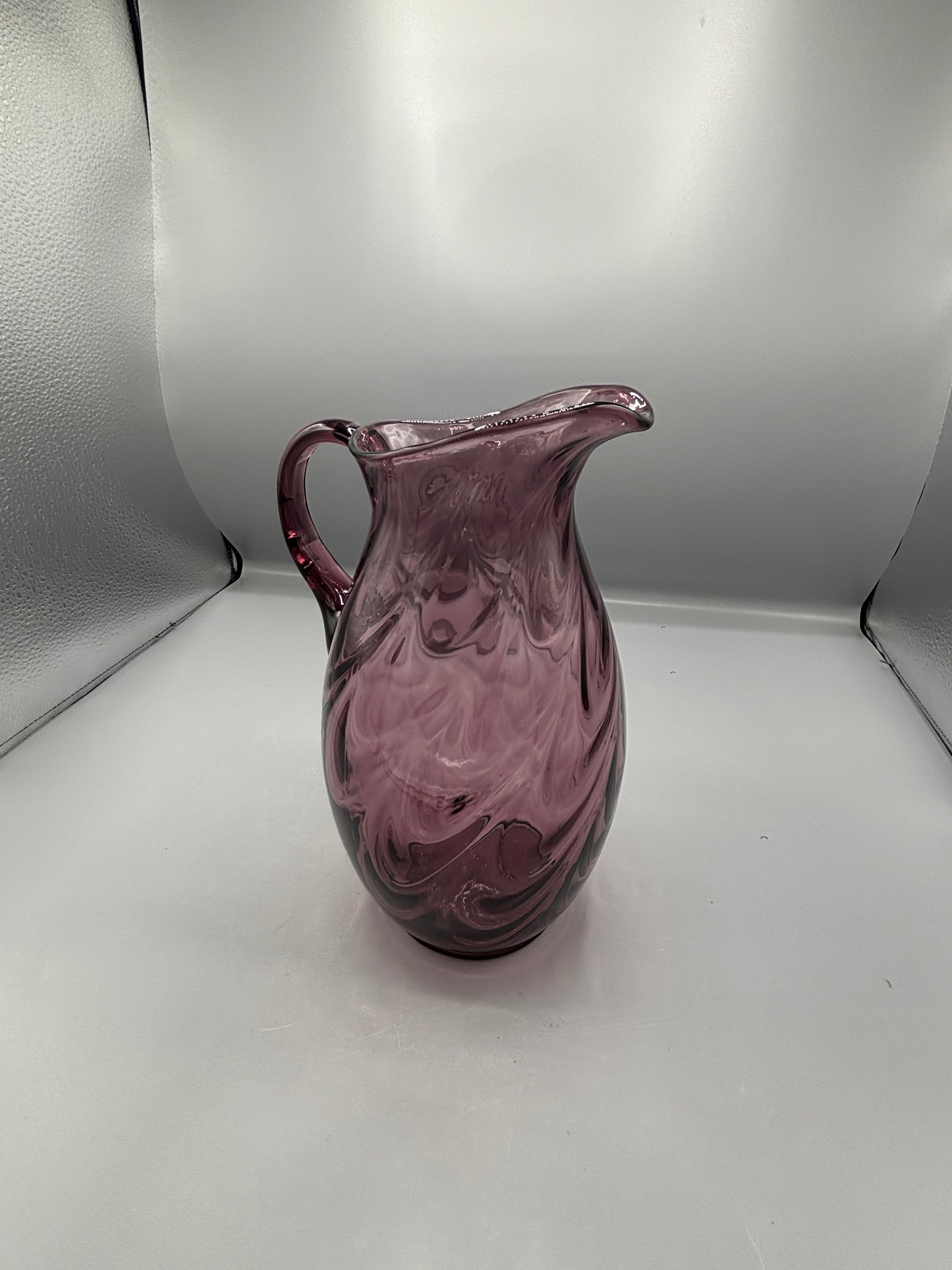 Vintage Fenton Amethyst Swirled Feather pitcher