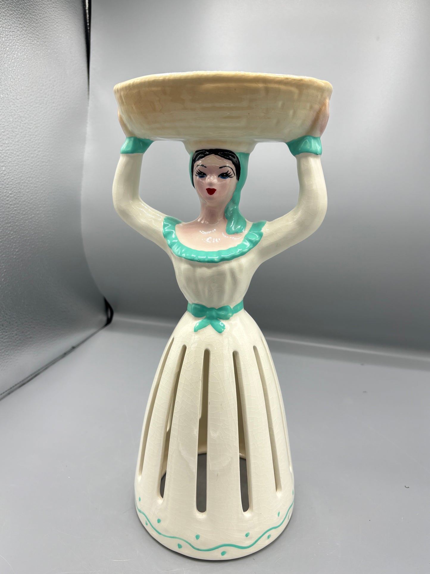 Vintage California original napkin Lady holding basket