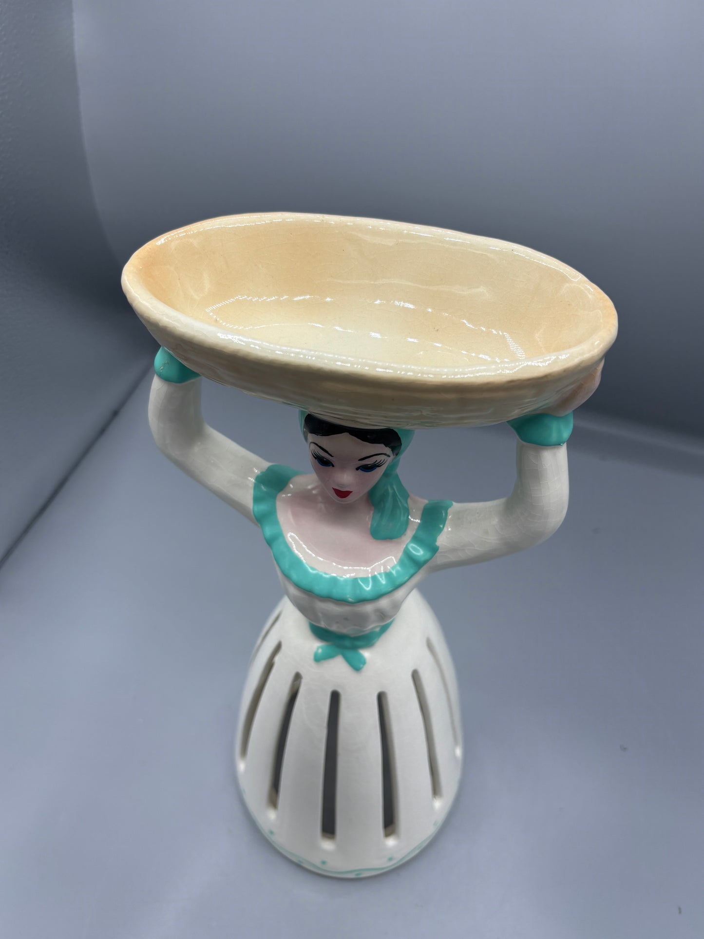 Vintage California original napkin Lady holding basket
