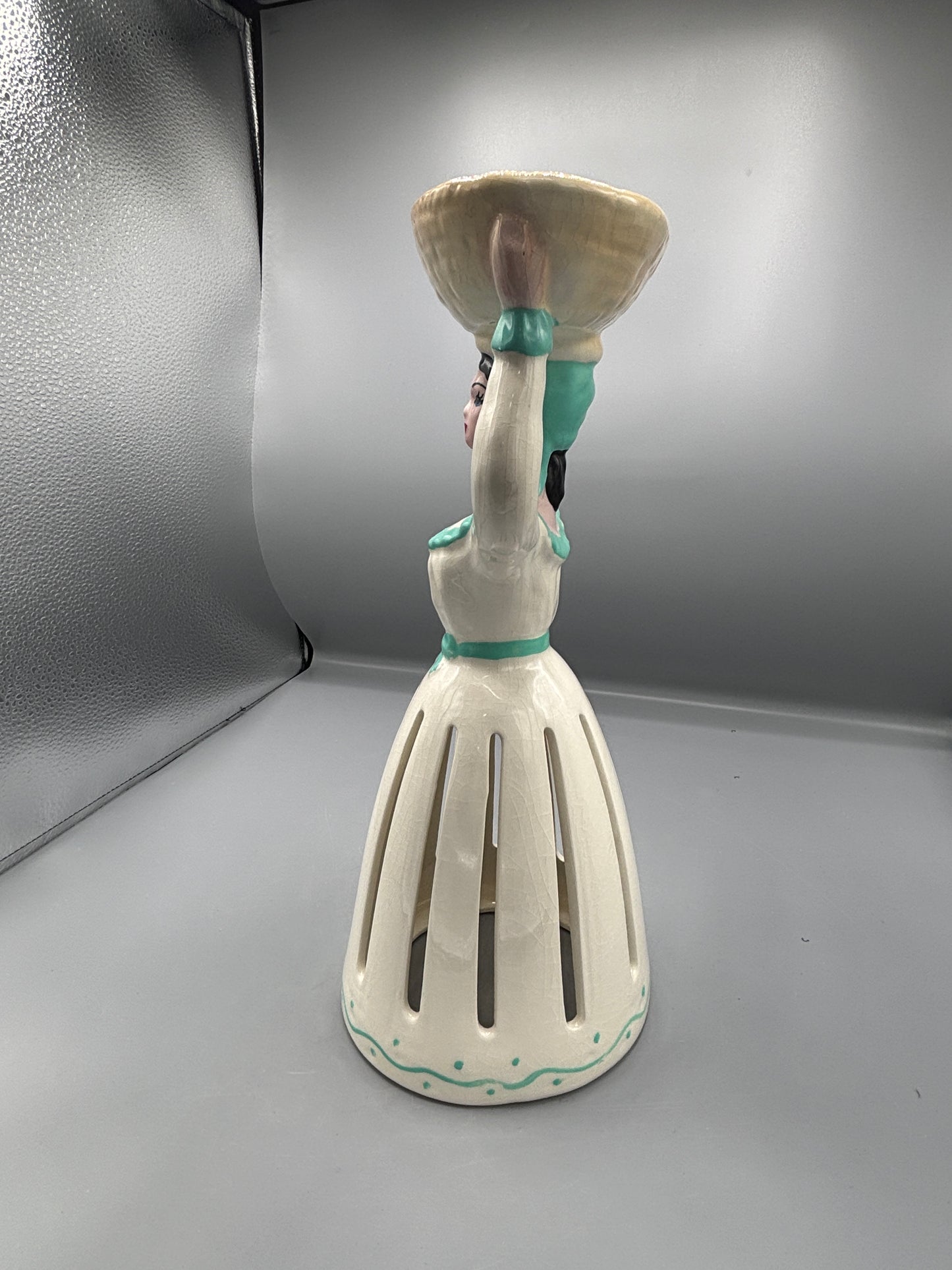 Vintage California original napkin Lady holding basket