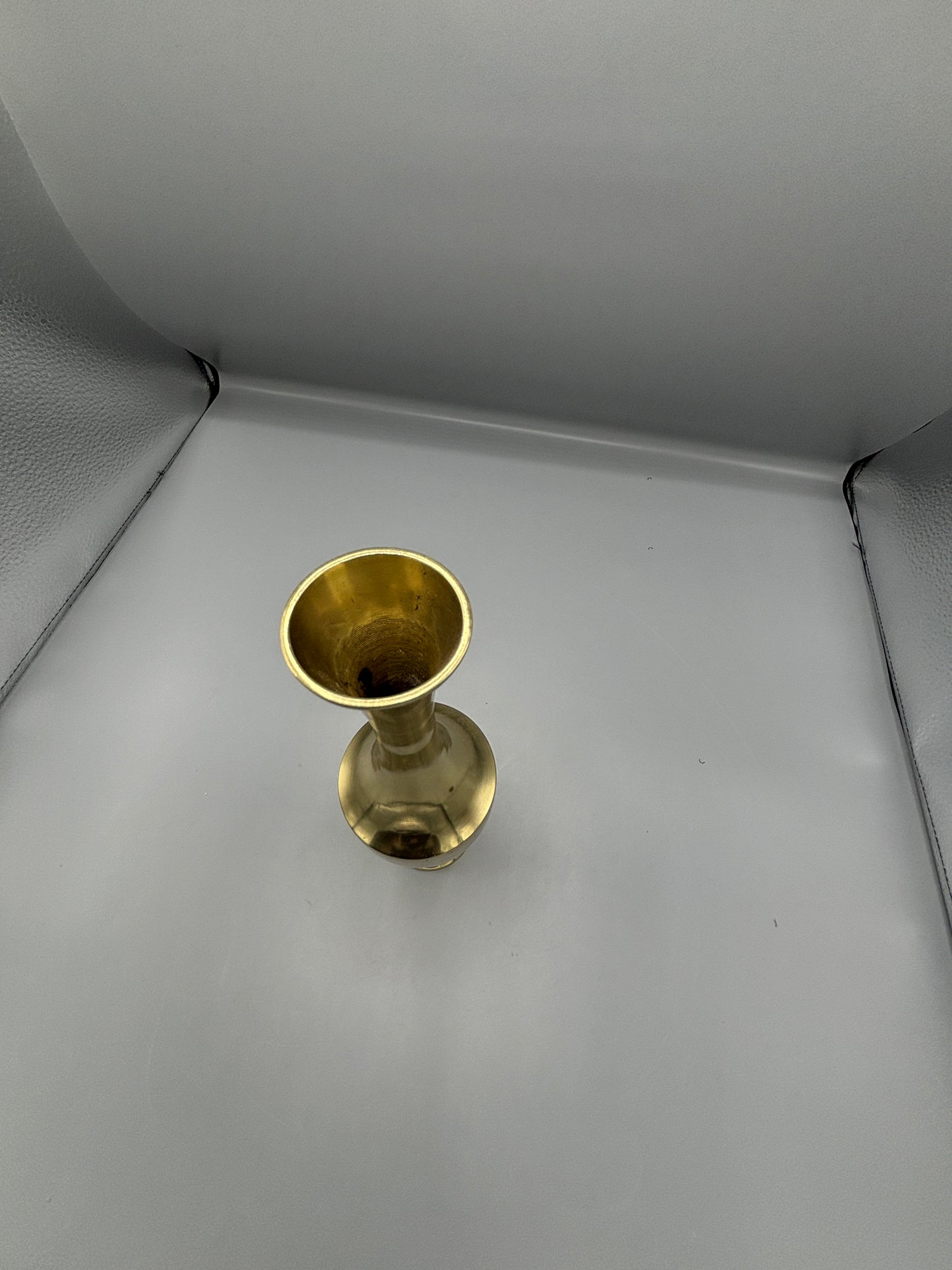 Vintage solid brass bud vase