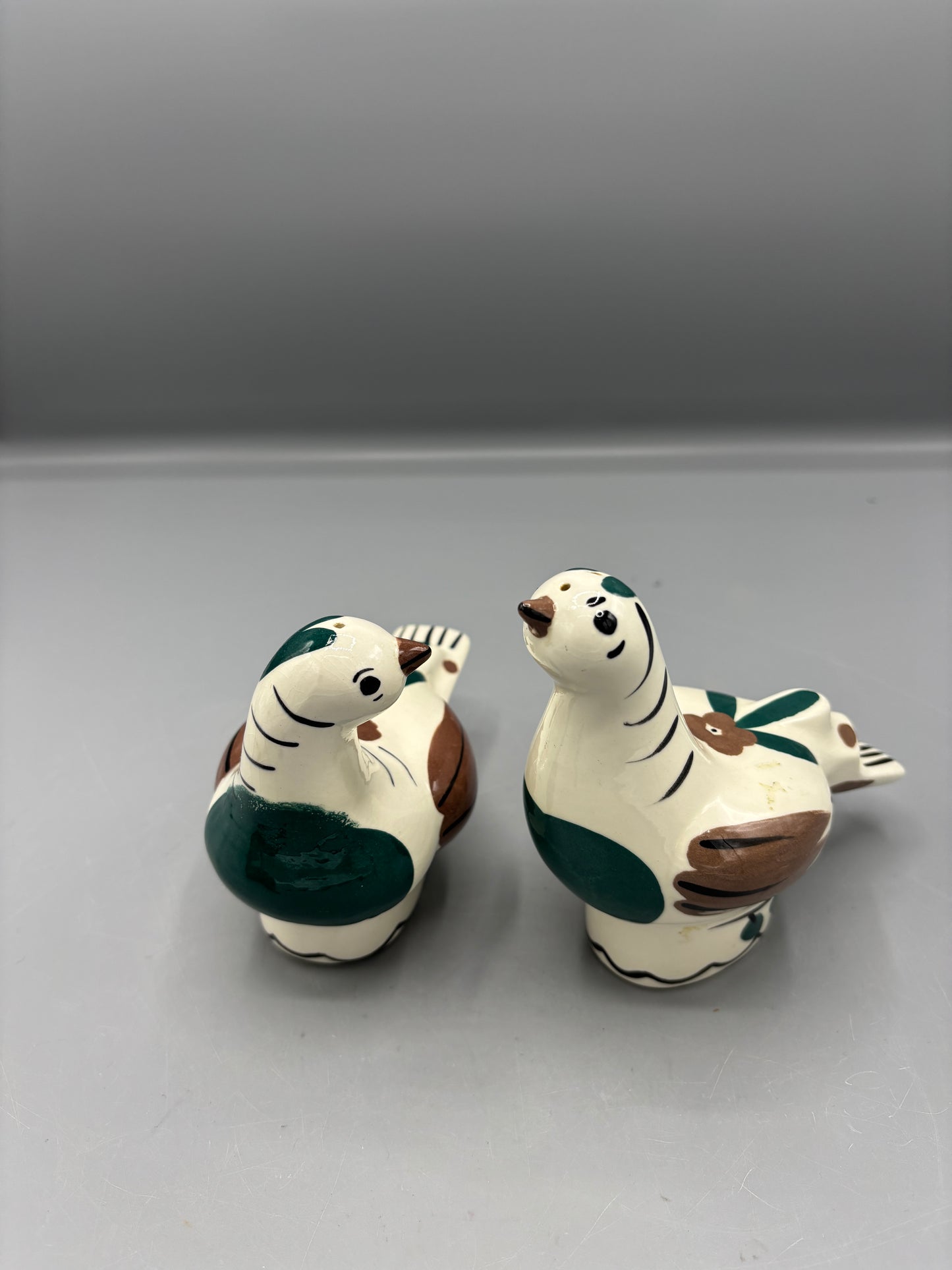 Vintage California Clemson Pottery dove salt & pepper