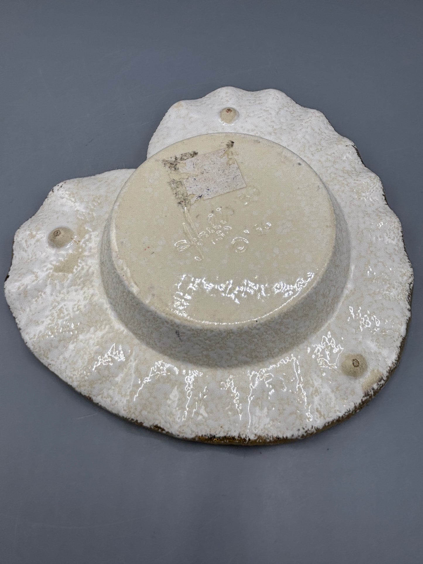Vintage Hull pottery heart shape dish butterfly center
