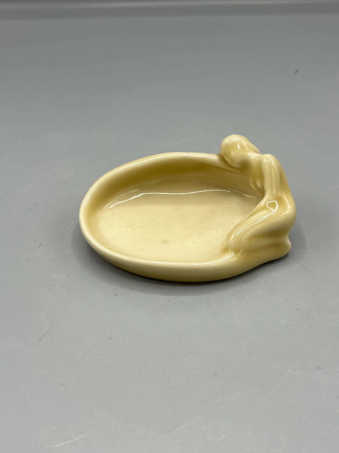 Vintage Rockwood pottery women figure nude tray