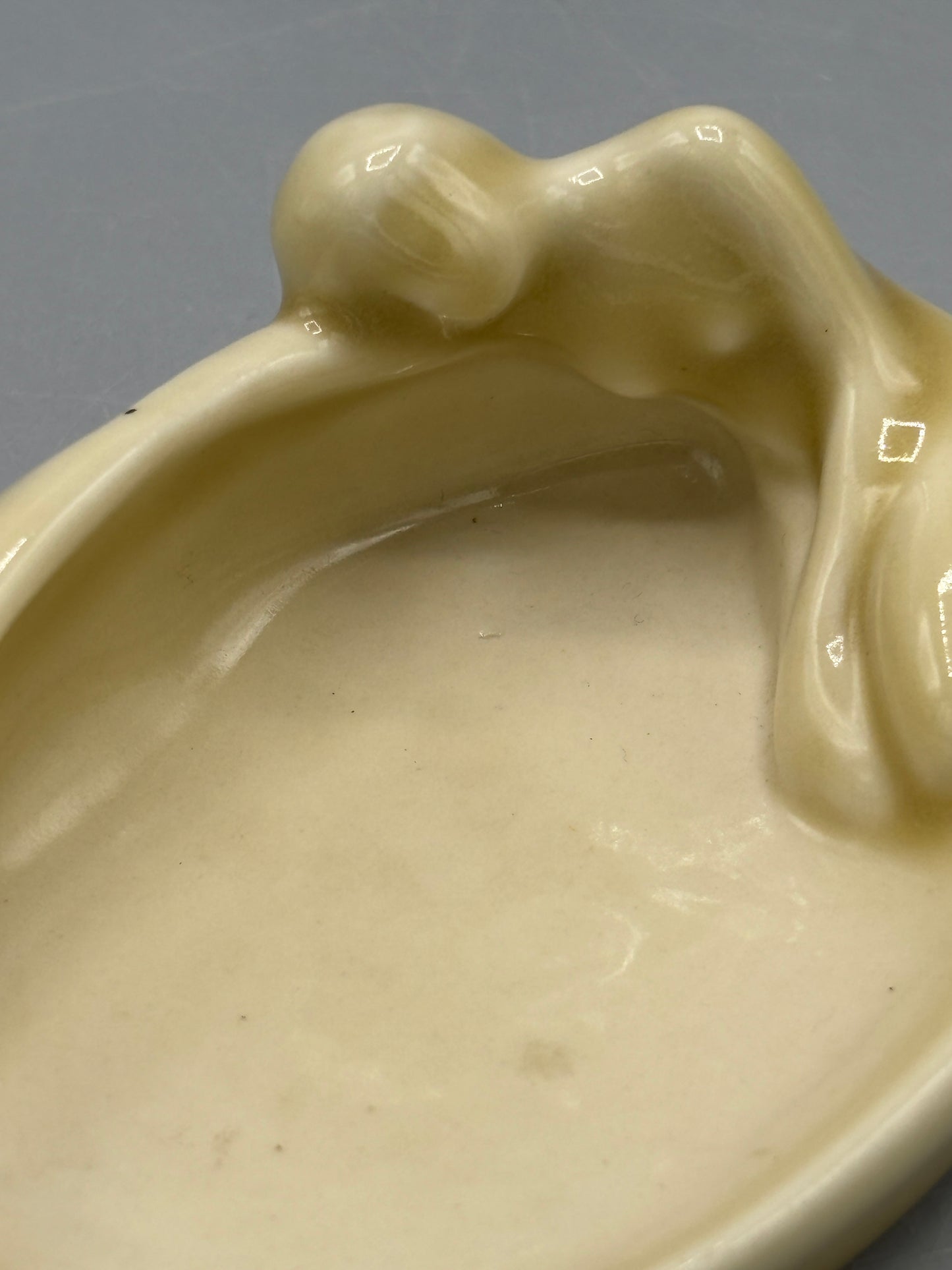 Vintage Rockwood pottery women figure nude tray