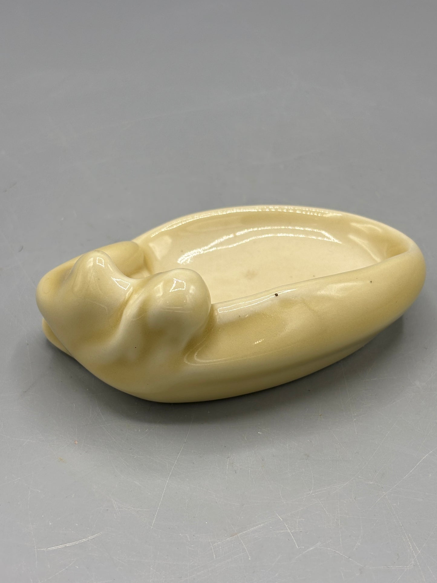 Vintage Rockwood pottery women figure nude tray