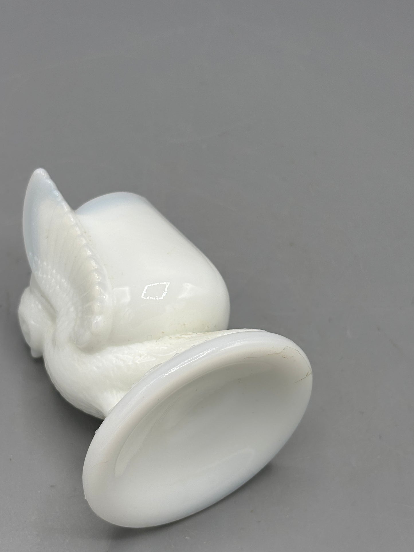 Vintage Westmoreland milk glass toothpick holder with owl
