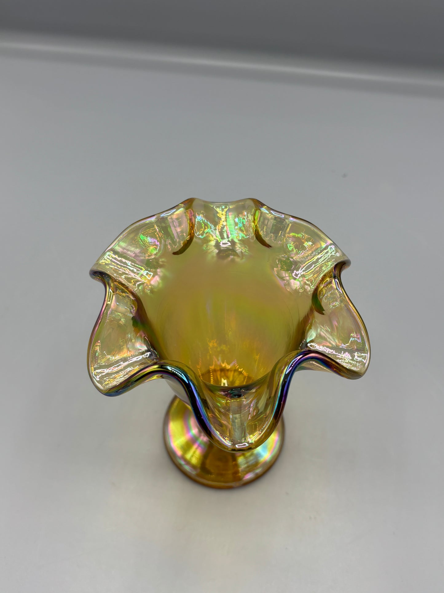 Vintage Fenton Marigold Marigold Iridescent carnival vase
