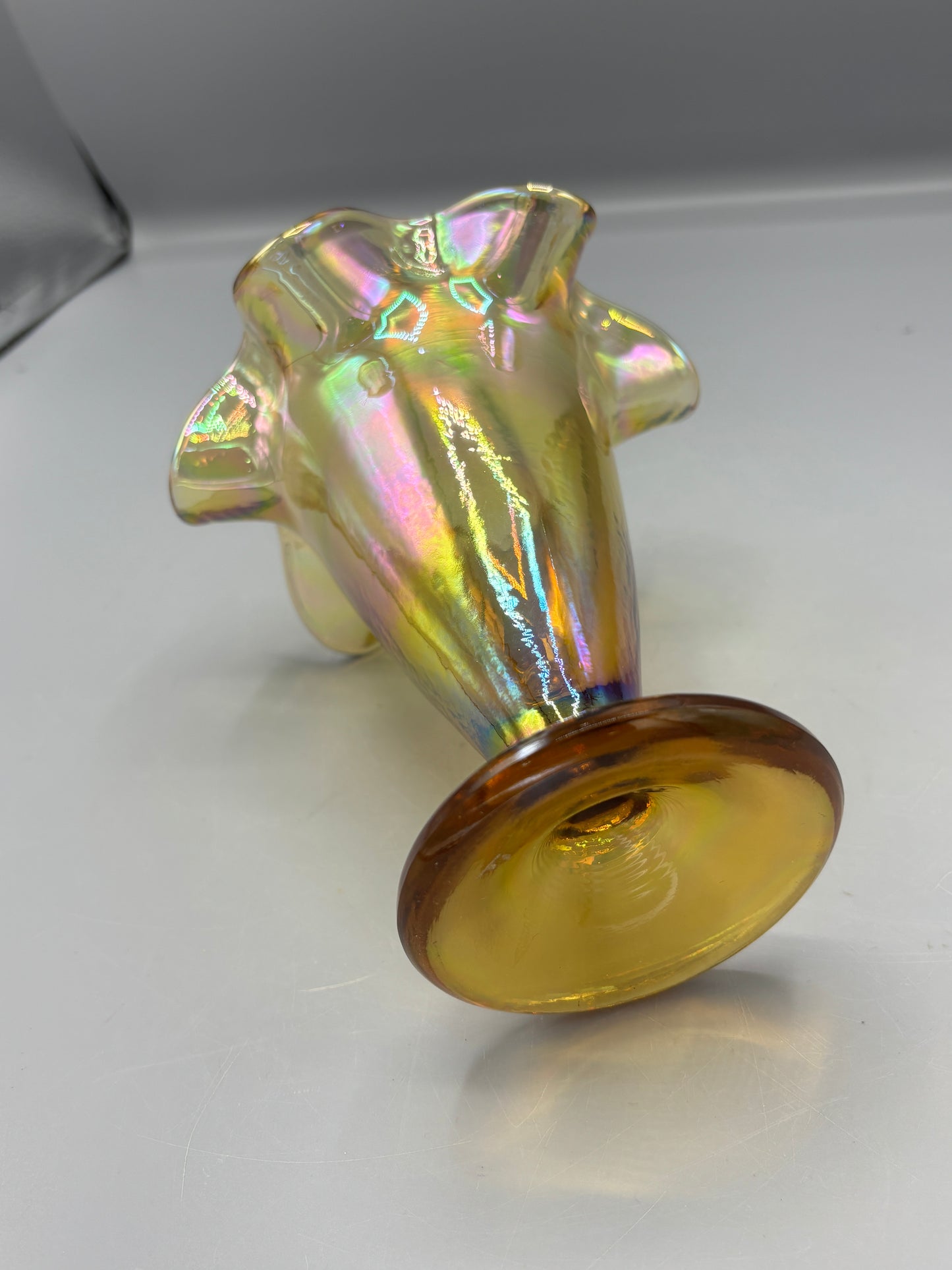 Vintage Fenton Marigold Marigold Iridescent carnival vase
