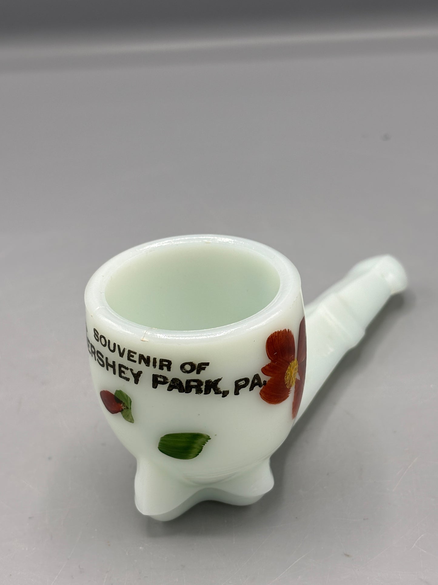 Vintage milk glass Souvenir Pipe Hershey