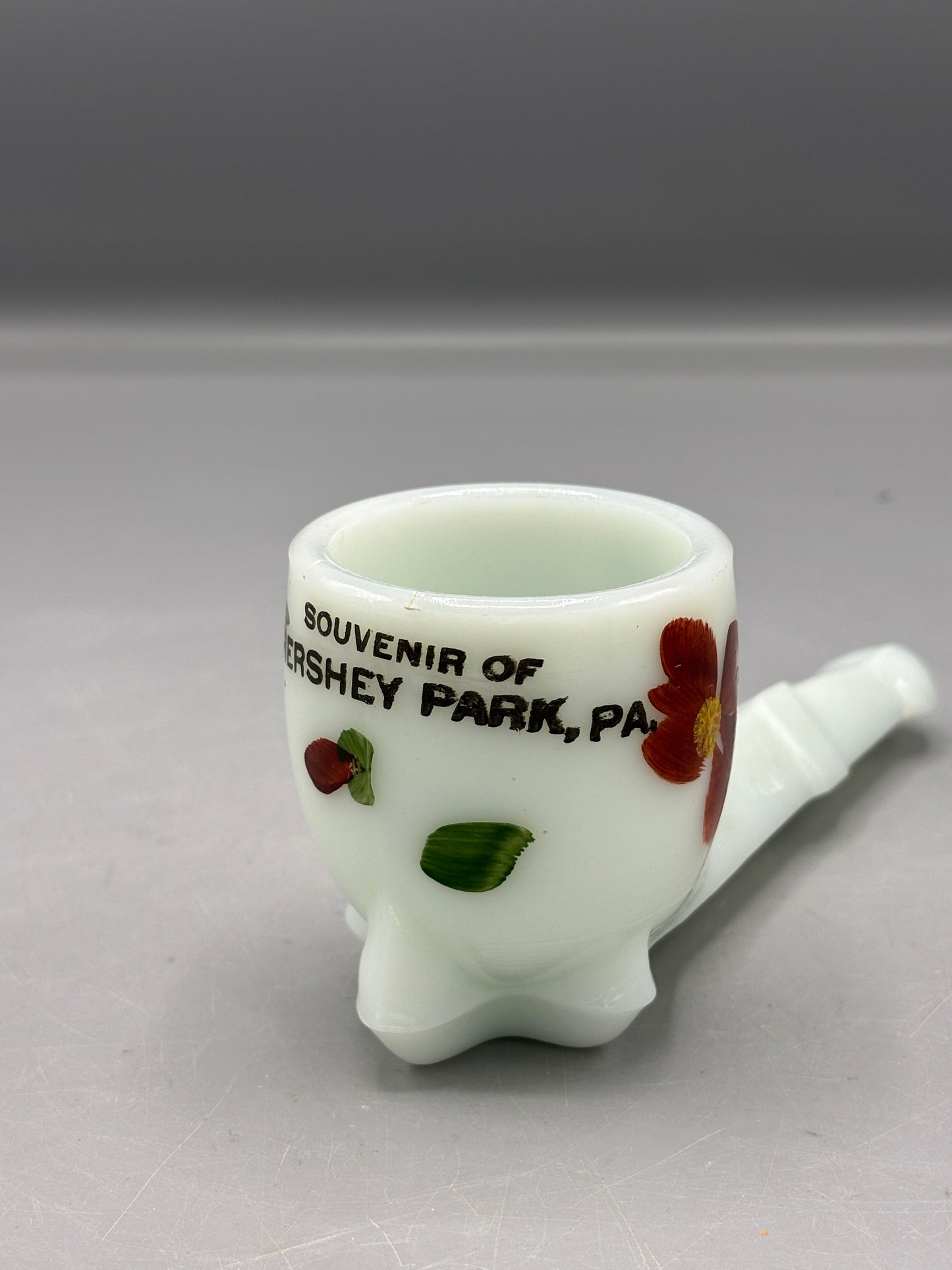 Vintage milk glass Souvenir Pipe Hershey