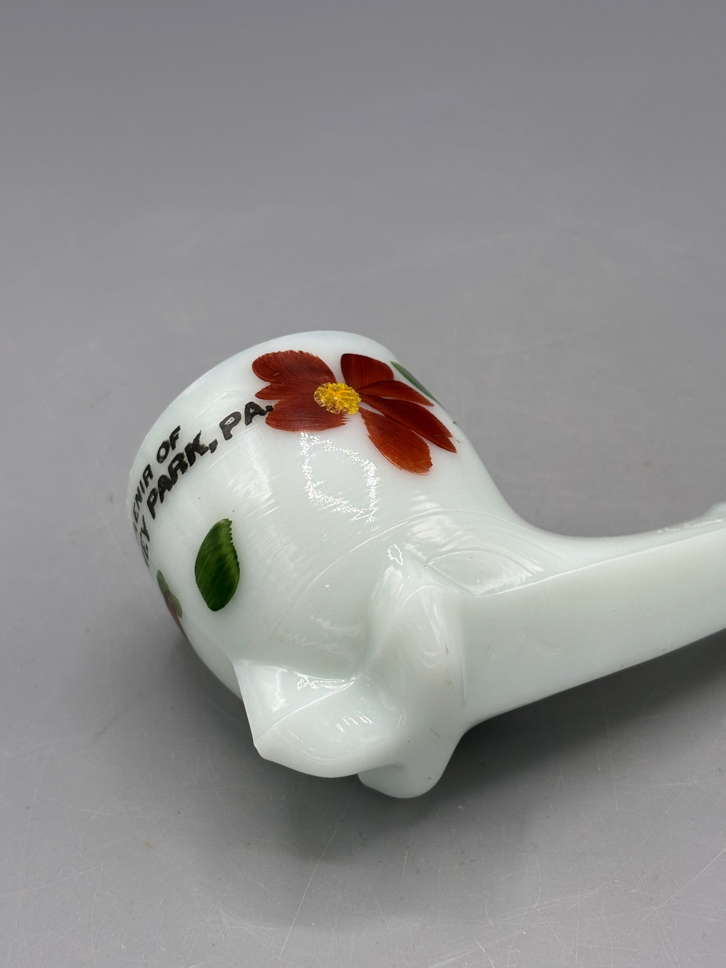 Vintage milk glass Souvenir Pipe Hershey