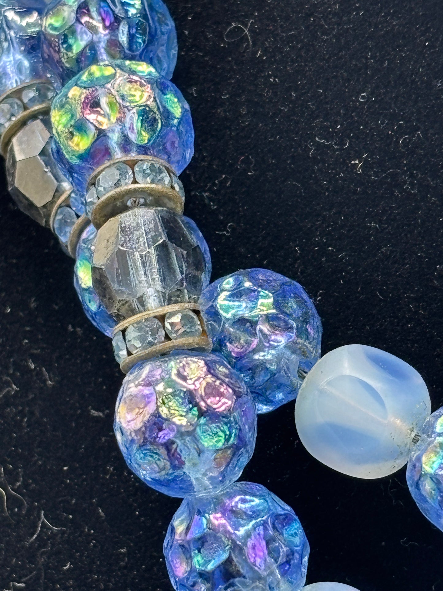 Vintage 60s Elsa Schiaparelli Opalescent Necklace & Clip on