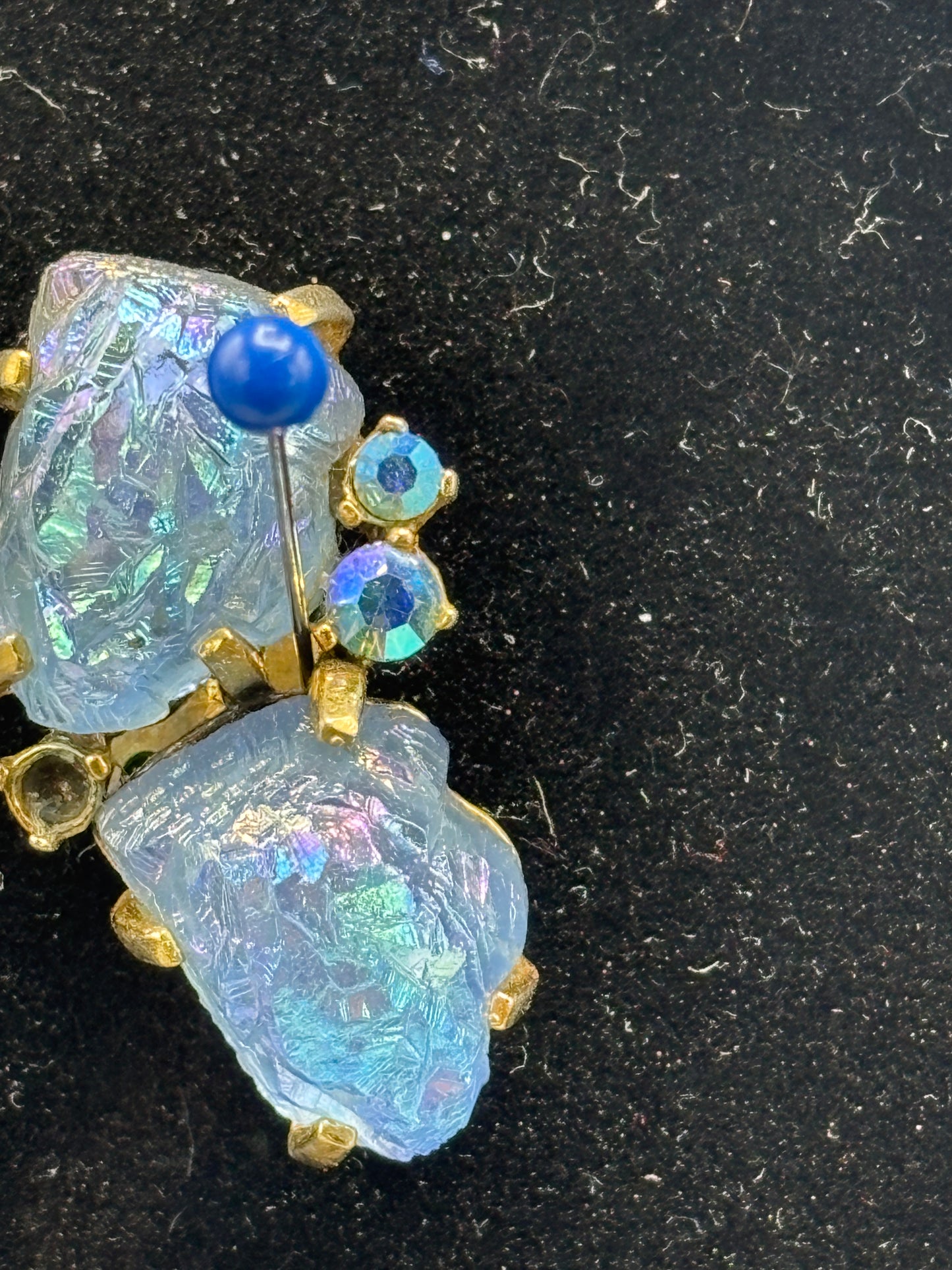 Vintage 60s Elsa Schiaparelli Opalescent Necklace & Clip on