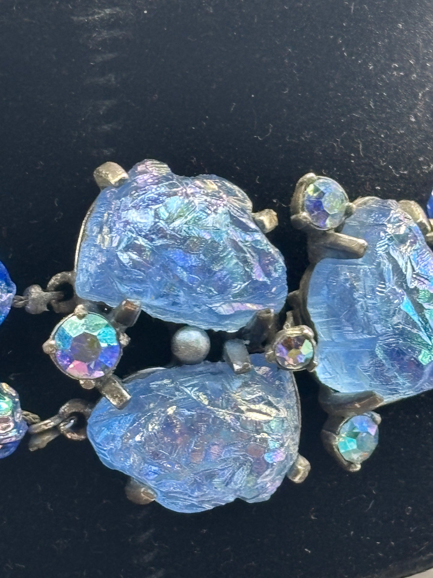 Vintage 60s Elsa Schiaparelli Opalescent Necklace & Clip on