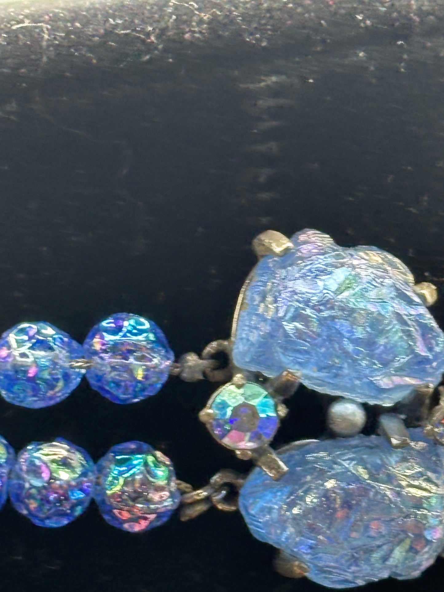 Vintage 60s Elsa Schiaparelli Opalescent Necklace & Clip on