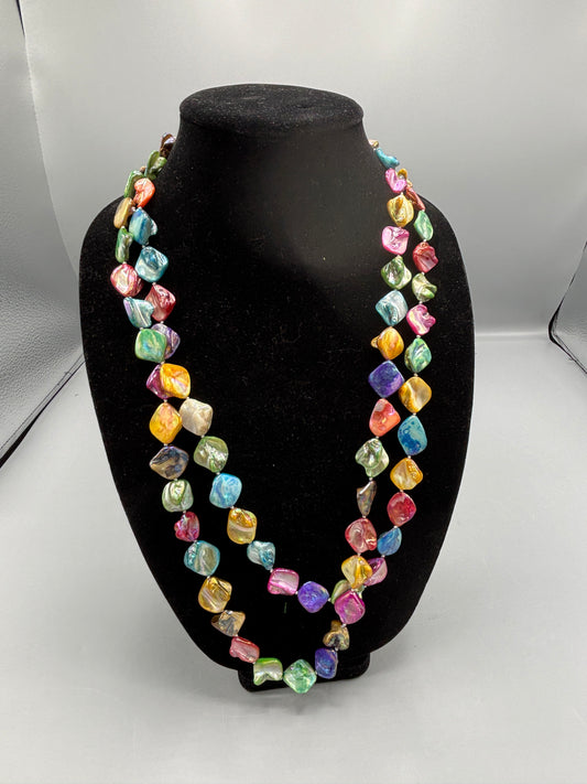Vintage multi color Abalone shell necklace
