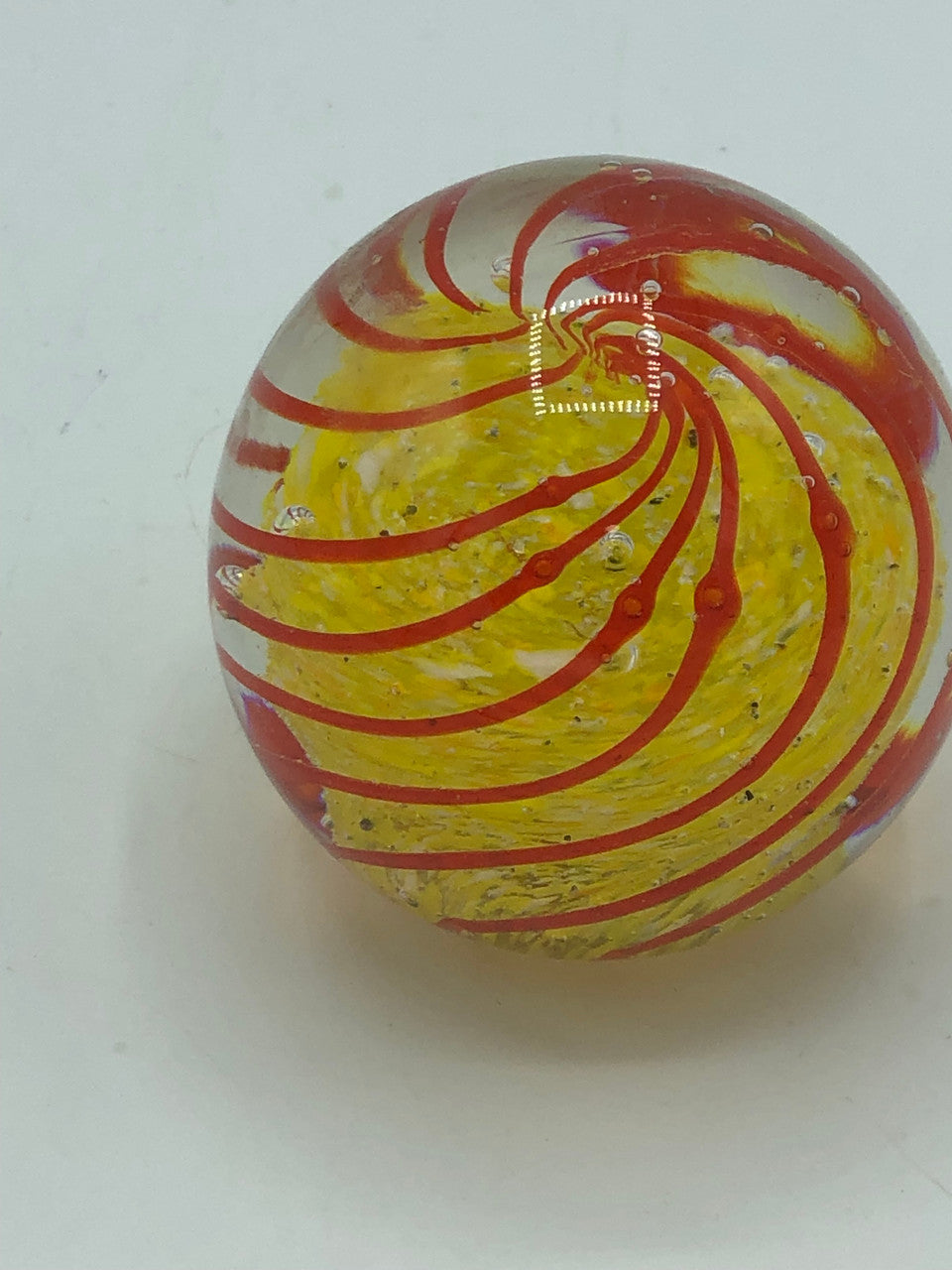 Wavy amber & yellow paperweight