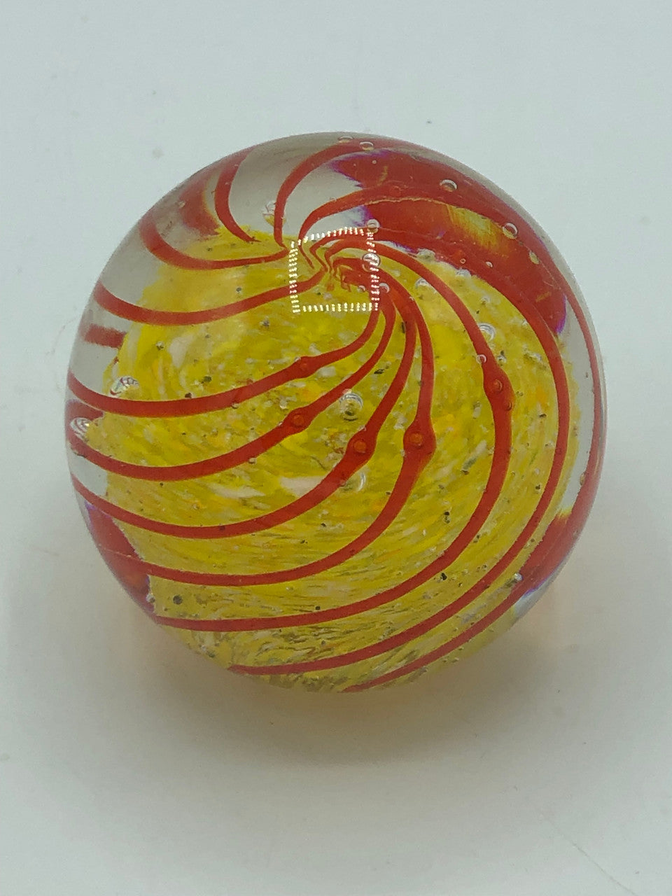 Wavy amber & yellow paperweight