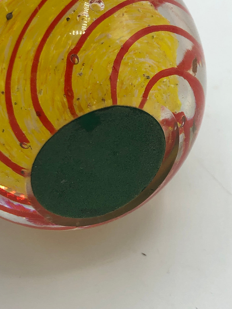 Wavy amber & yellow paperweight