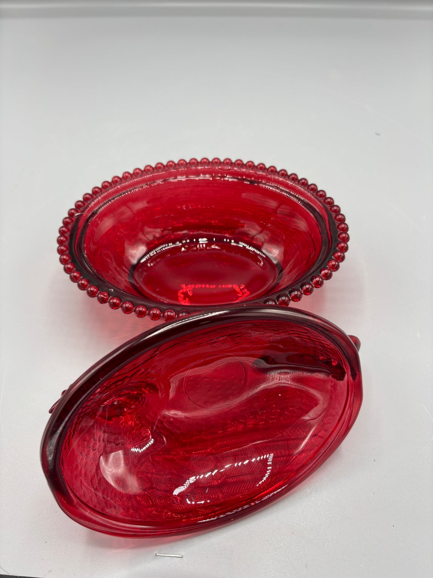 Vintage Indiana glass hen on nest